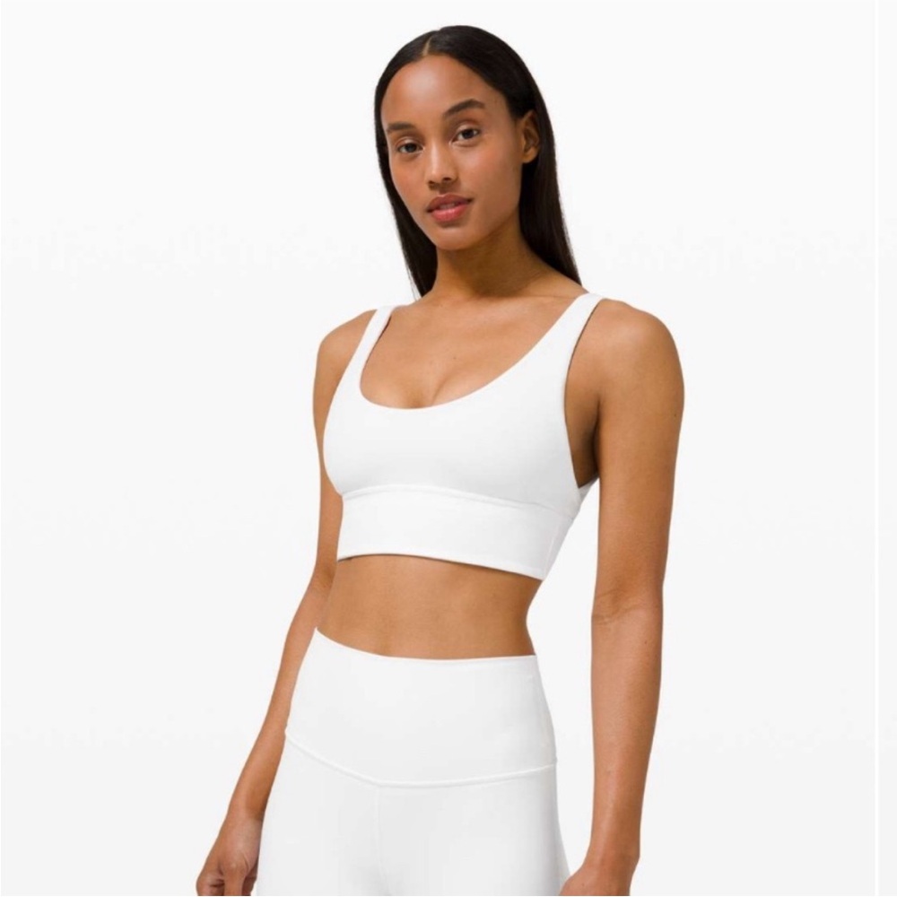 LULULEMON NWT REVERSIBLE ALIGN BRA TOP Light Support A/B WHITE GRAY STRI…
